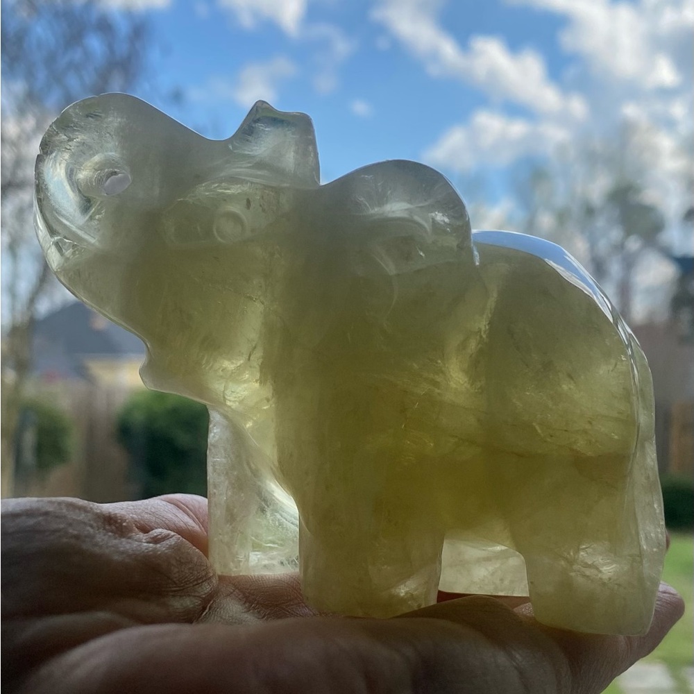 Citrine Elephant Crystal Figurine